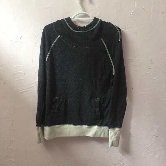 Gothic Big Hood charcoal and white Hoodie - Picture 1 of 6